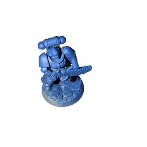 Warhammer 40k Space Marine Infernus Marine Blue Miniature Figure Unpaintd